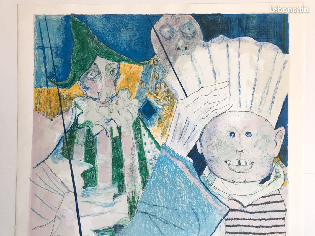 Jean JANSEM : Femme et enfant, Lithographie originale