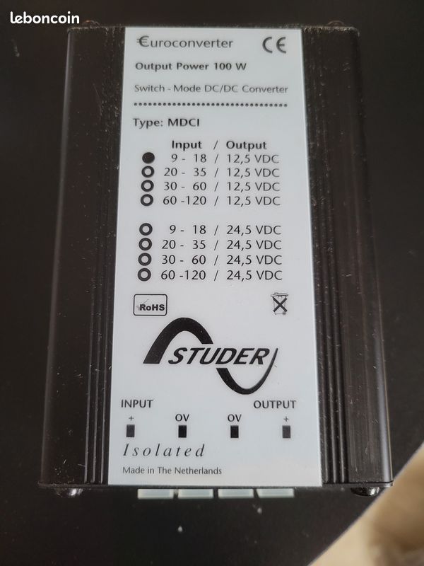 Studer Convertisseur DC-DC 100 W – MDCI100A-12 (image 1)