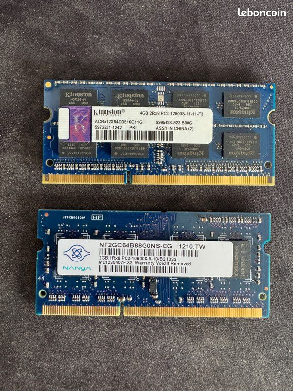 Ram 4GB PC3 12800 + Ram 2GB PC3 10600 (image 1)