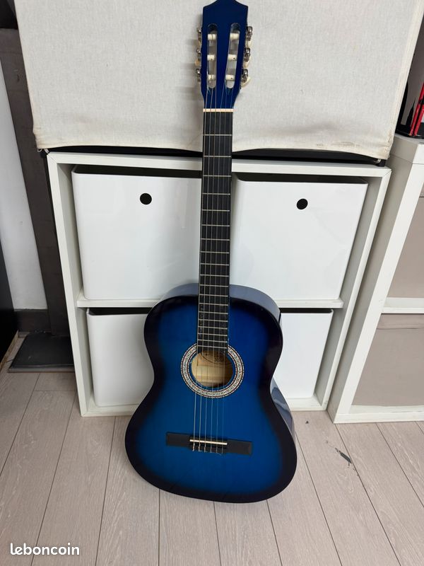 Music Alley Guitare Enfant Classique 30 Pouces avec Housse, Bleu | Guitare enfant à cordes nylon avec housse et cours en ligne pour jeunes débutants, école et pratique à la maison