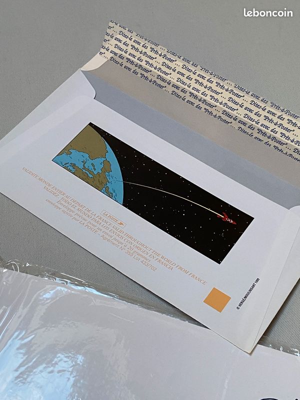 Collector enveloppe pré-timbrée TINTIN "On a marché sur la lune" NEUF vintage 1999 (image 8)