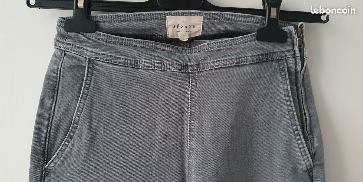 Pantalon jean Sézane Clara gris 34 LM75 Vêtements