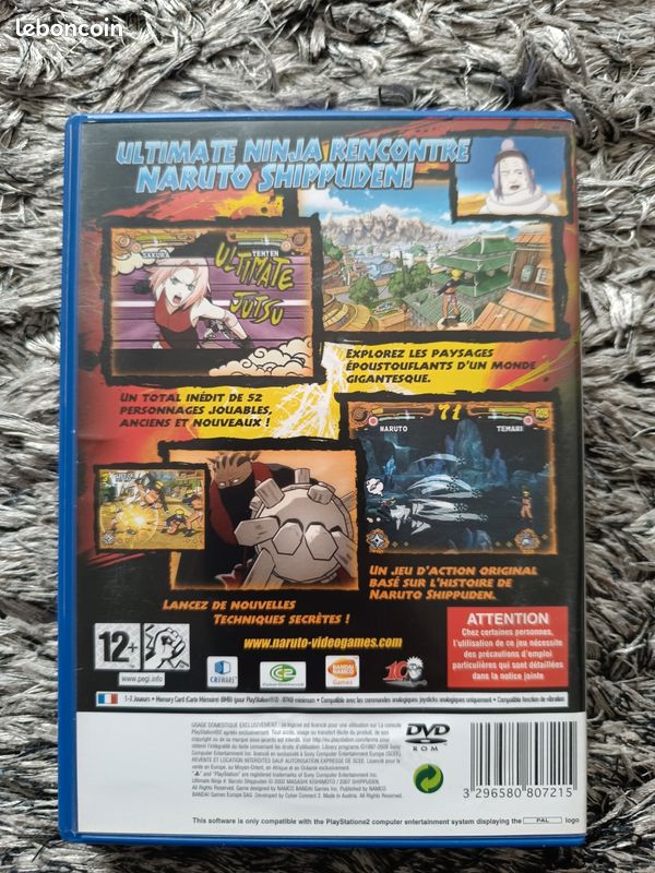 Jeu PS2 Naruto Shippuden Ultimate Ninja 4 - Version PAL EN/FR - Bon État - Promo