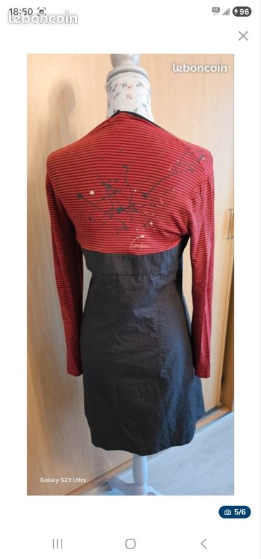 Robe Jeans Cop Copine Taille 40 - Modèle 'Soucoupe' Gris, Sans Manches - Neuve Avec Étiquettes - Fabriquée Au Portugal