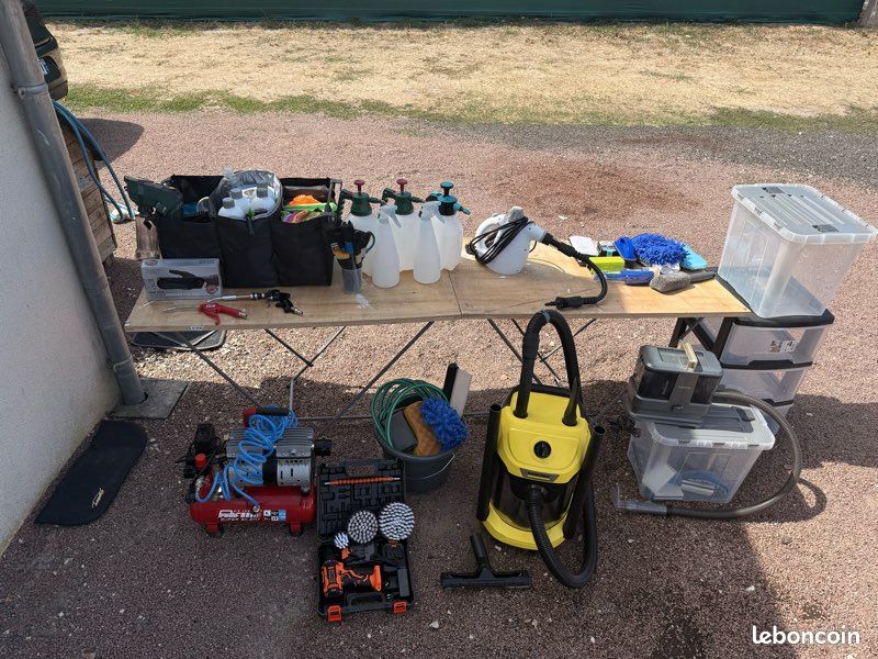 Lot complet matériel detailing / nettoyage auto – aspirateur Kärcher + compresseur + shampouineuse (image 1)