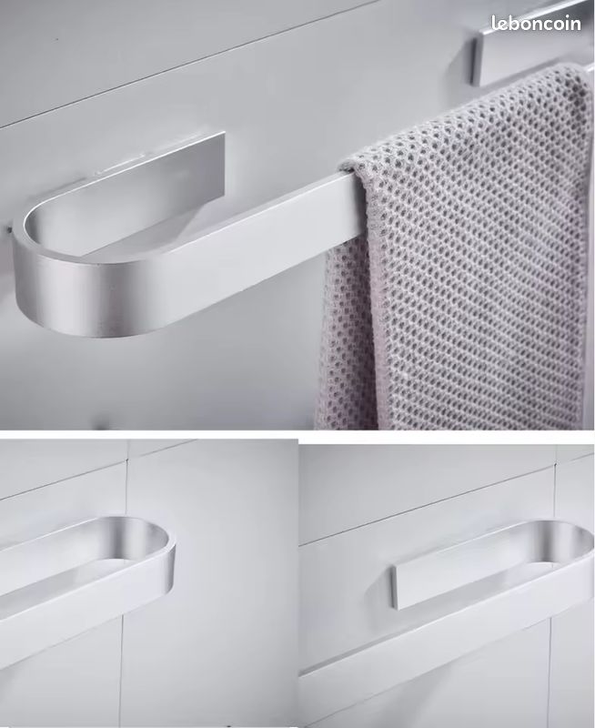 Porte-serviettes mural, sans clous, pour salle de bain et cuisine (image 4)