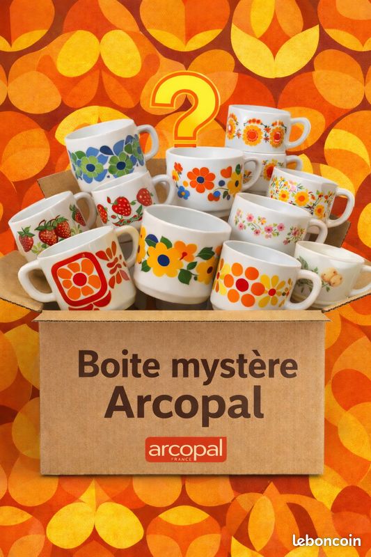 Lot De 3 Tasses Arcopal France Vintage 80's Décor Bord De Mer Marins