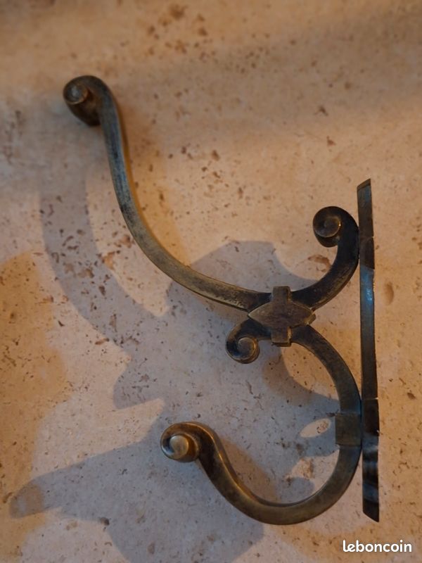 3 patères anciennes de porte bronze laiton (image 7)