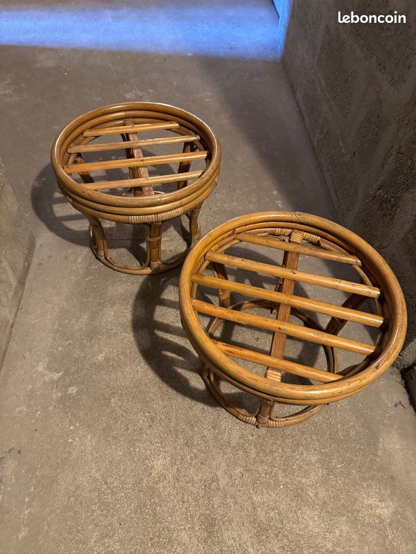 Pouf en rotin vintage (image 2)