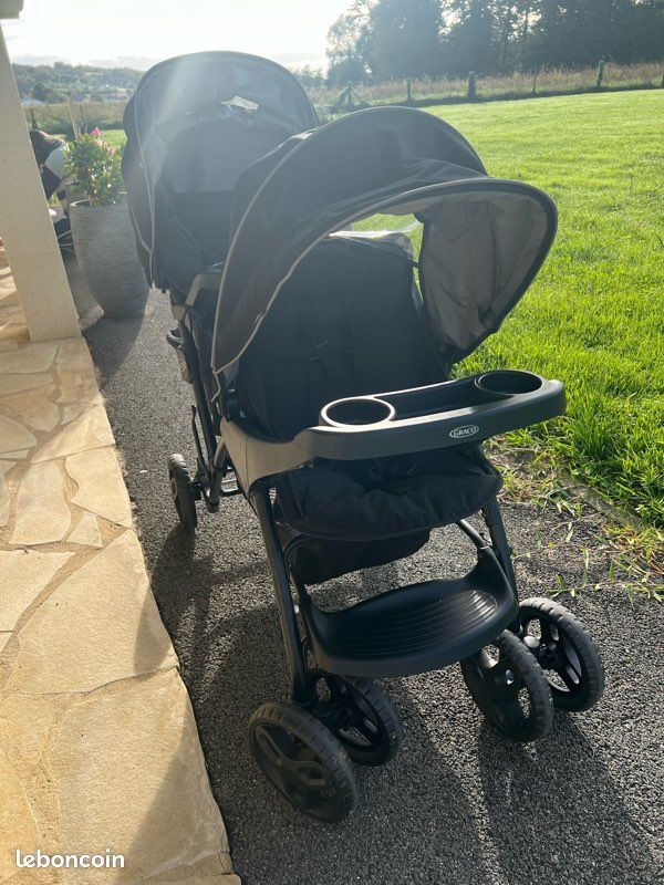 Graco Stadium Duo Click Connect poussette, noire et grise