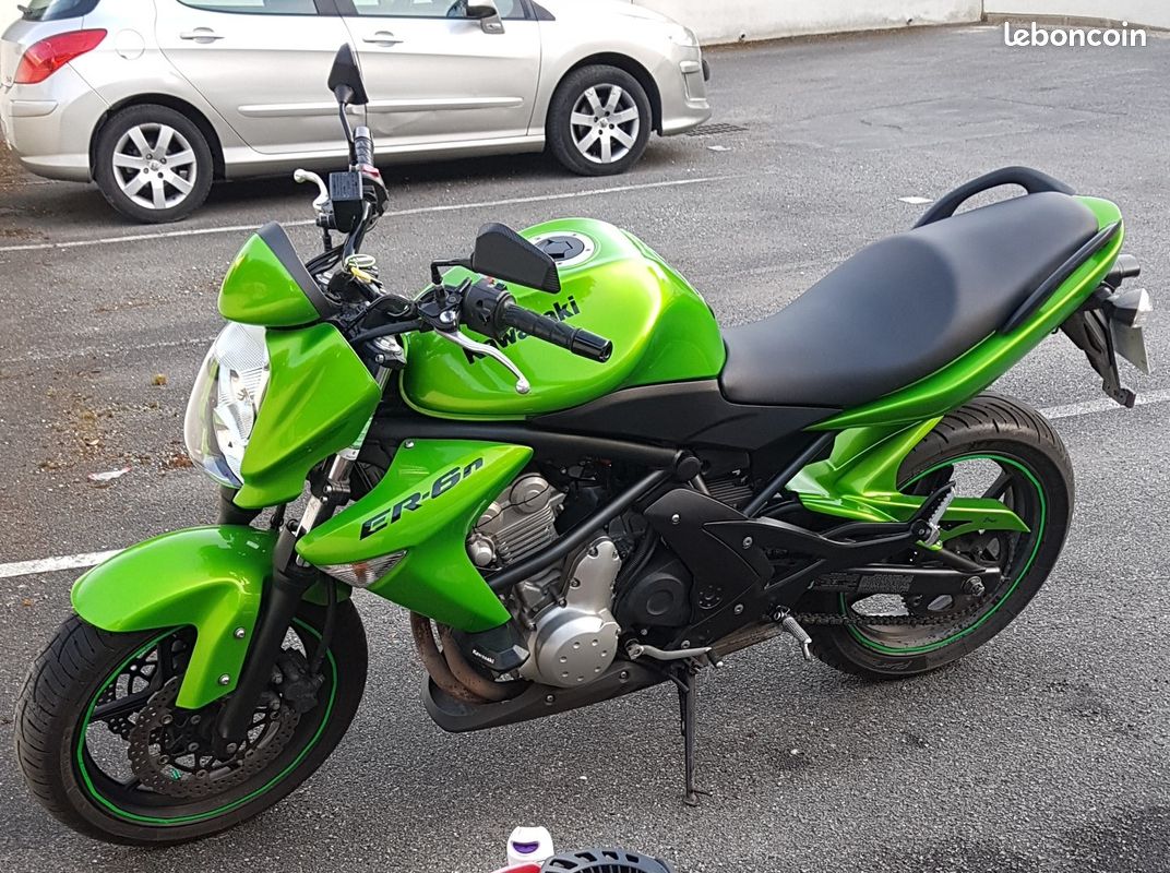 Kawasaki ER6-N 2008 verte permis A2 (image 1)