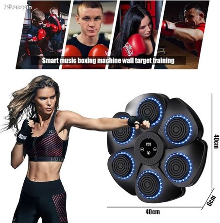 Machine De Boxe Musicale Murale - Bluetooth, Lumières LED, Capteur De Frappe | Entraînement à Domicile