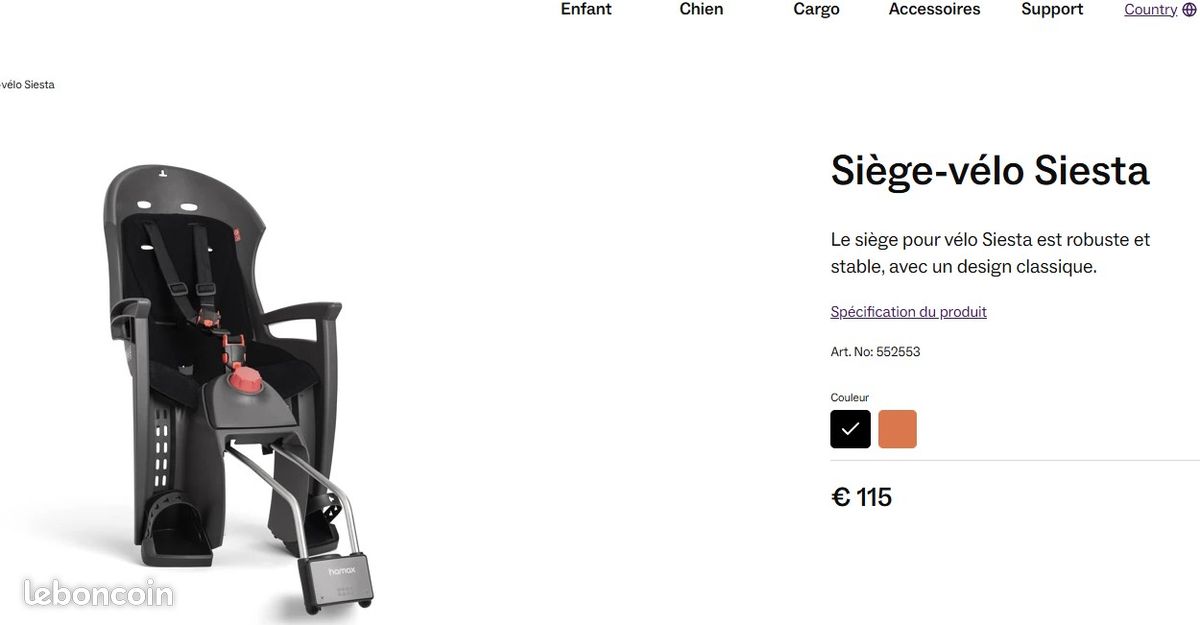 Siege enfant vélo HAMAX Siesta (image 5)