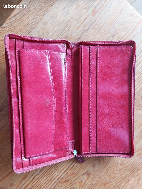 Portefeuille cuir rose (image 3)