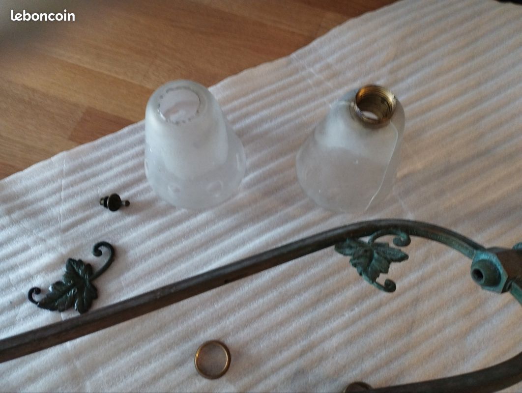 Ancien lustre laiton art deco (image 9)