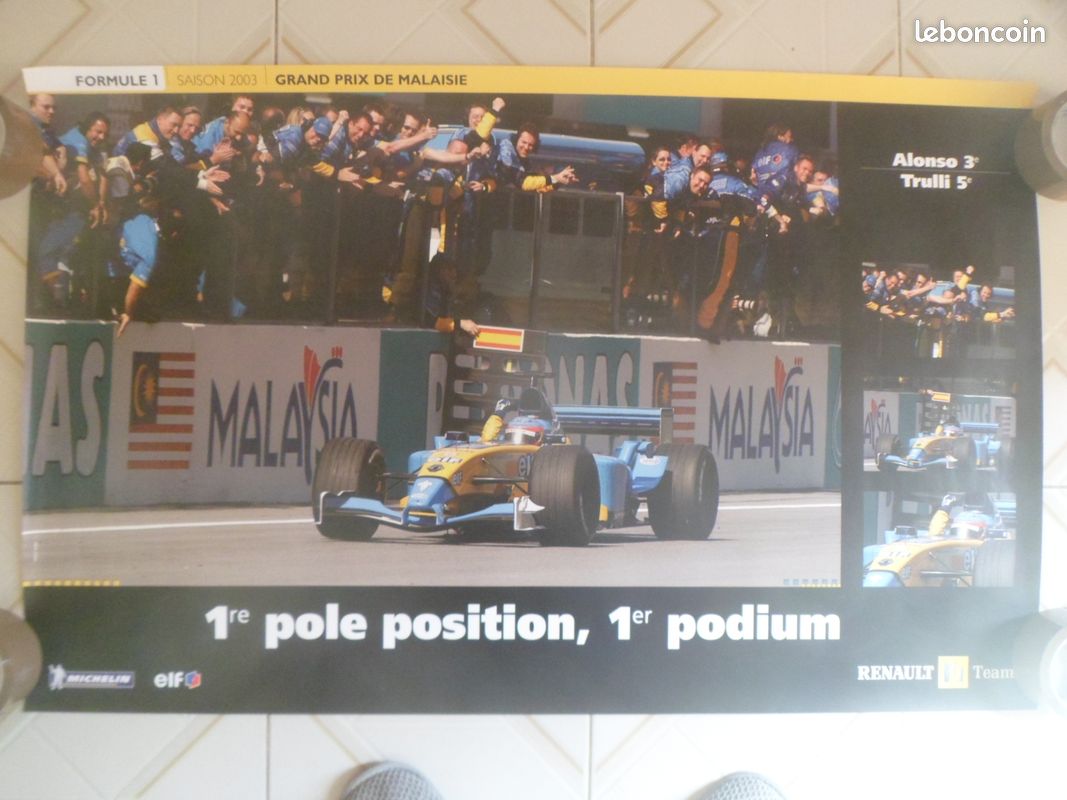 Renault f1 - 2003 - grand prix malaisie / affiche automobile garage (image 1)