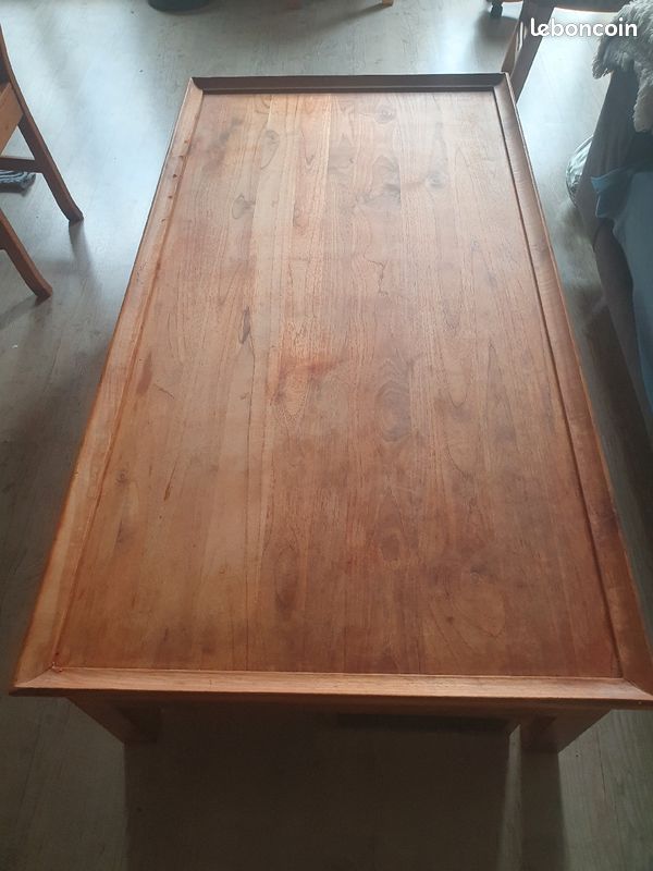 Table basse en Teck 2 tiroirs : Négociation possible (image 3)