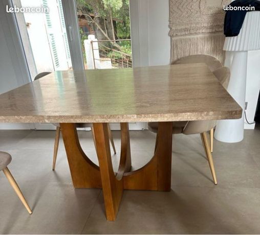 Table salle à manger en manguier pied Métal 260x100 TM – FACTORY MEUBLES & DECO