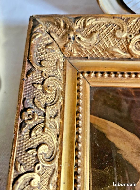 cadre Photo ancien bois doré Sculpté. Photo picture frame old carved gilded wood