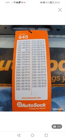 Chaussettes Neige Autosock 600 pour Pneu 195 60 15