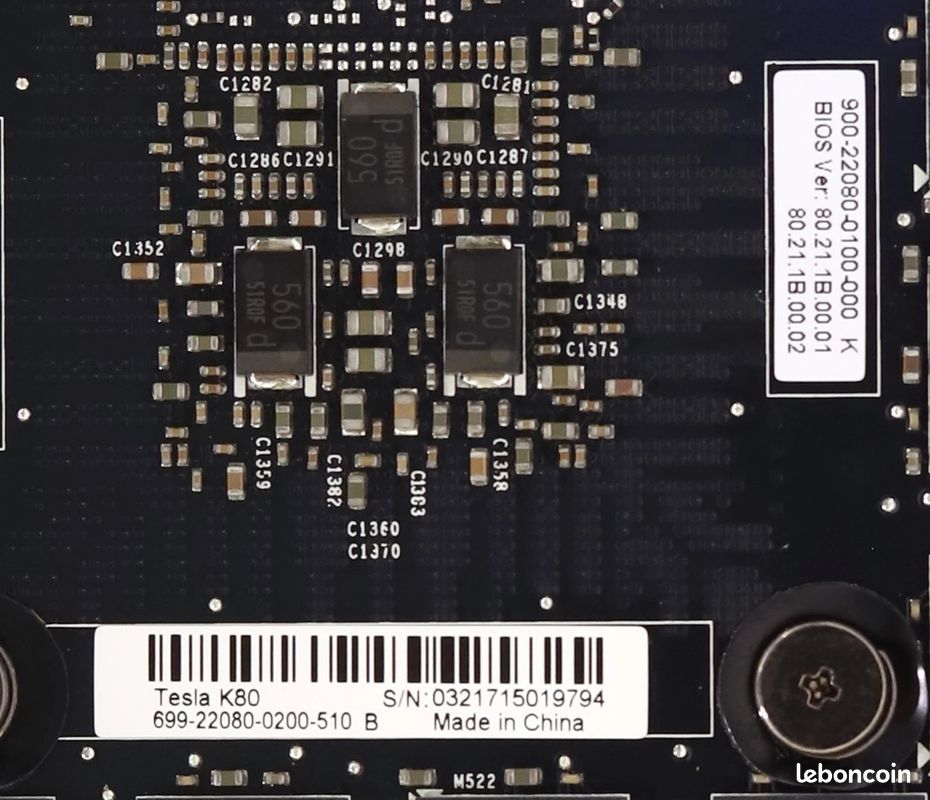 Nvidia Tesla K80 24GB GDDR5 PCIe Graphics Card - le lot de 2 cartes (image 2)