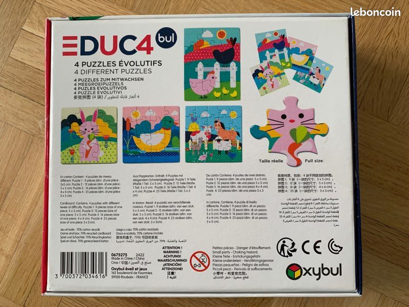 4 puzzles évolutifs de 9 à 25 pièces Oxybul (image 3)