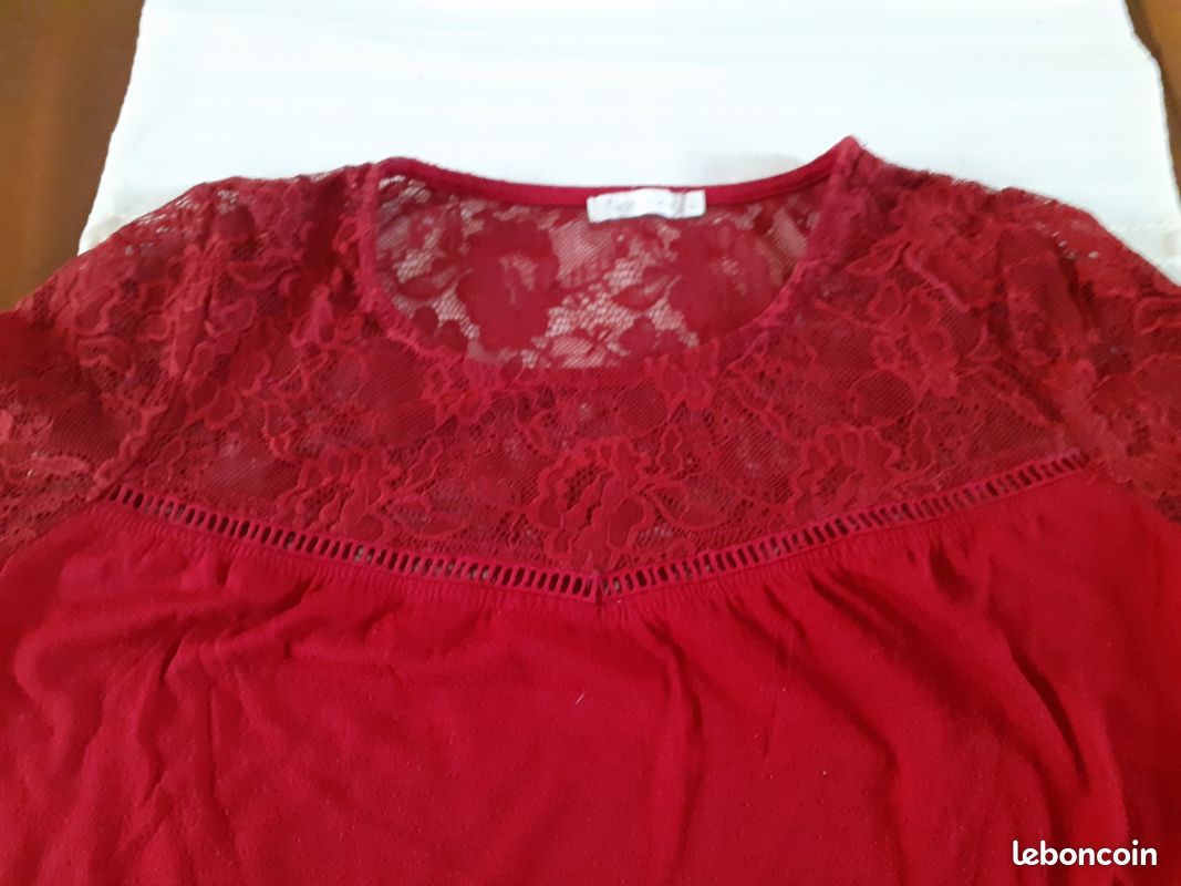 Tunique J. Jill Oversize – Orange, Imprimé Géométrique, Manches 3/4, Femme (taille L Petite)