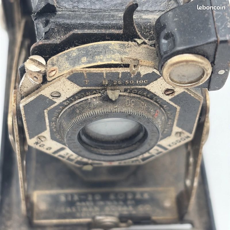 Appareil Photo à Soufflet Kodak Dakar No.1 Vintage - F:6.3 128mm, Avec Sacoche Cuir