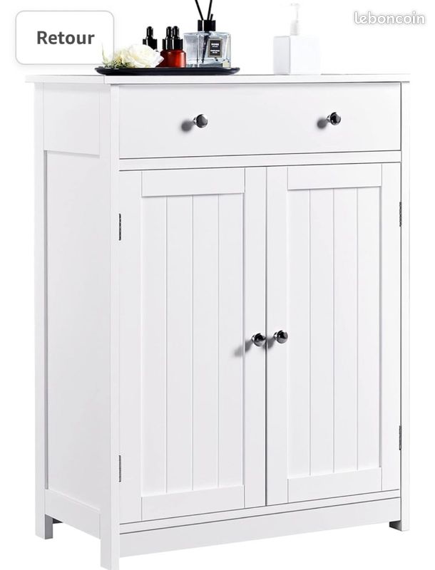 Armoire/ rangement en bois blanc 30,5x61x80 (image 1)