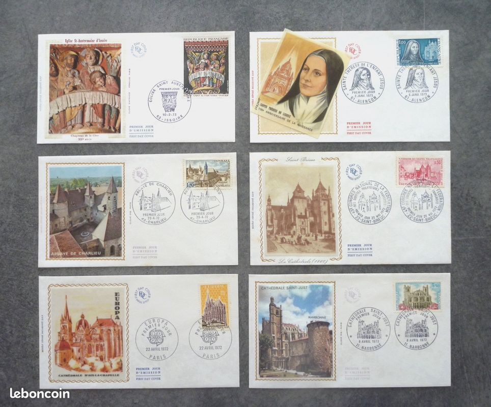 LOT 6 enveloppe timbre Premier jour d'émission : CATHOLICISME Philatélie Collection (image 2)