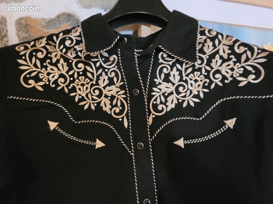 Chemise Nylon BETTY Chemises Country Western Stars Stripes Femme