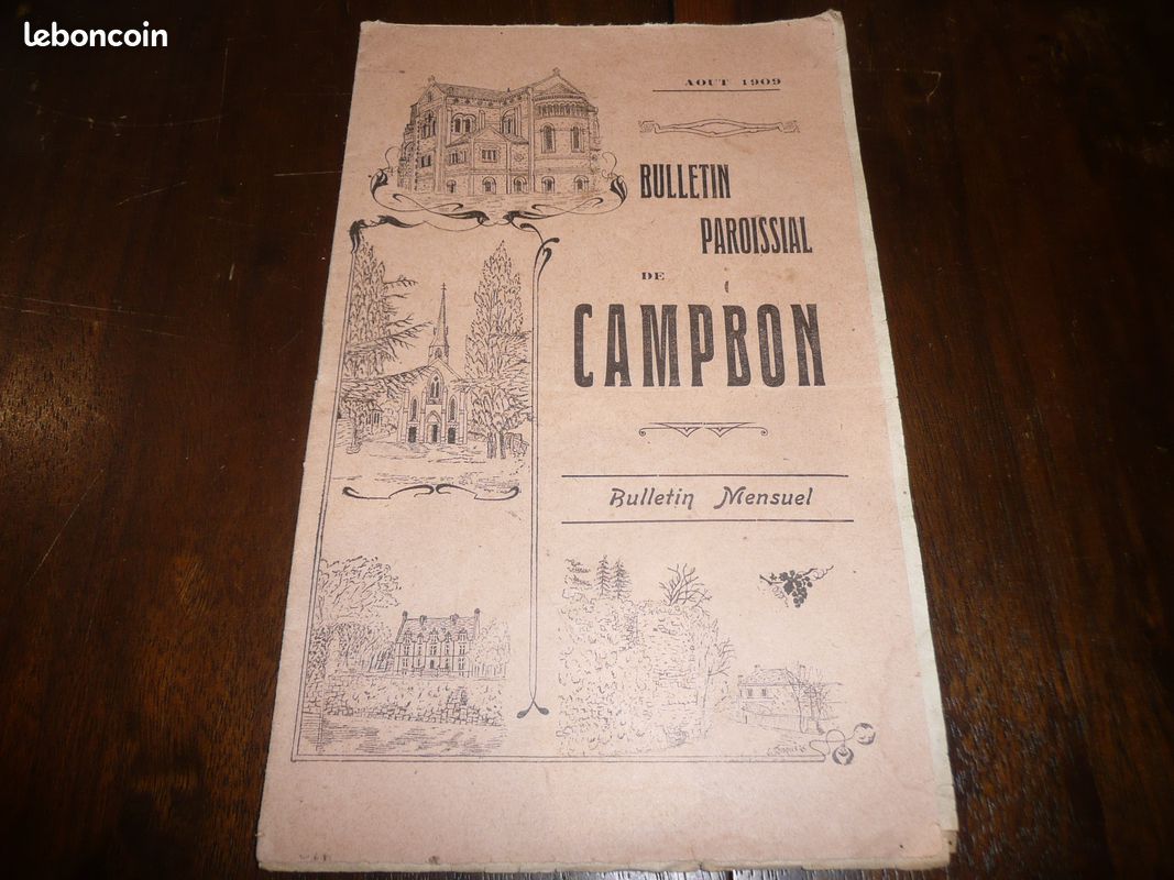 Pays de la Loire Atlantique Campbon bulletin paroissial aout 1909 (image 1)