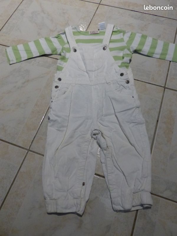 Ensemble salopette et T shirt 18 mois (image 1)