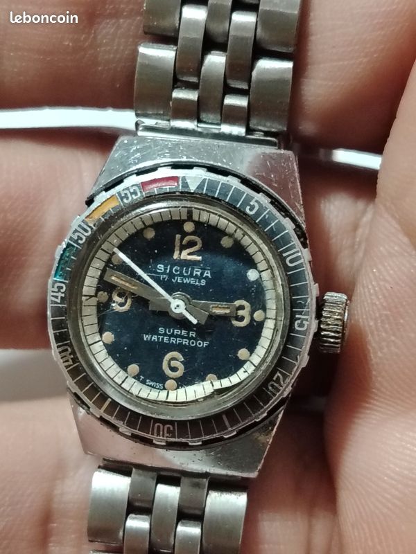 Montre SICURA Minutes 17 Rubis - À Restaurer - Occasion - Pour Collectionneurs Ou Réparateurs