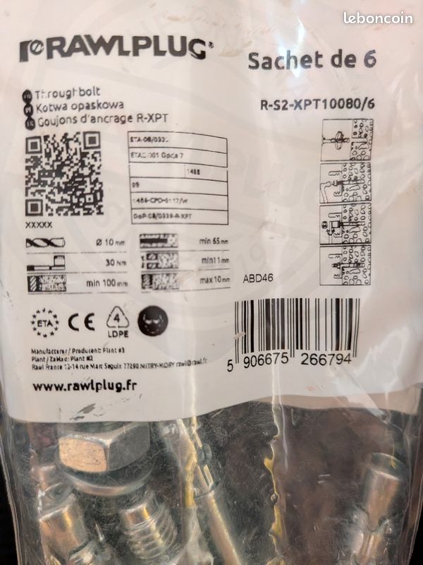 Goujon d'ancrage RAWLPLUG M10x80 (image 2)