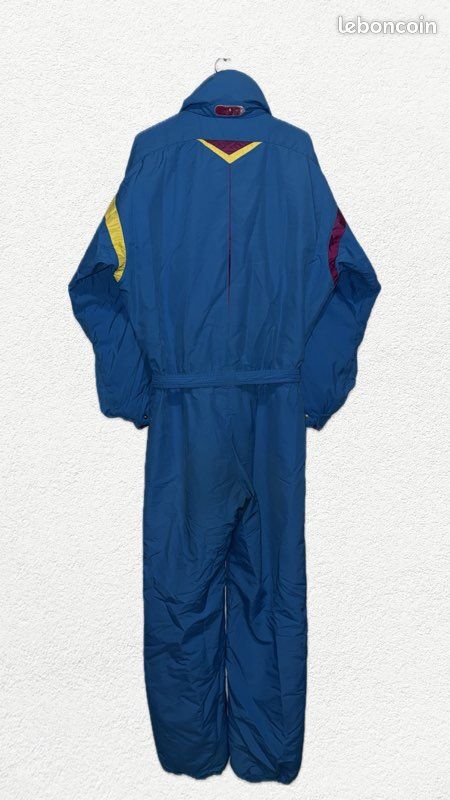Combinaison De Ski Vintage Années 80 Roffe – Turquoise/Pink – Taille M (Taille 32) – Homme