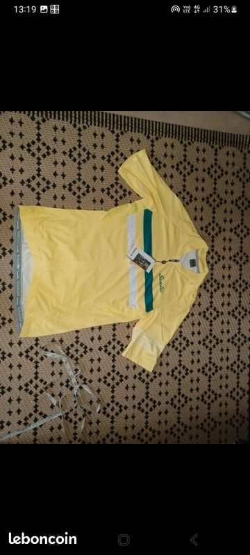 Maillot cycliste jaune santic femme L (image 2)