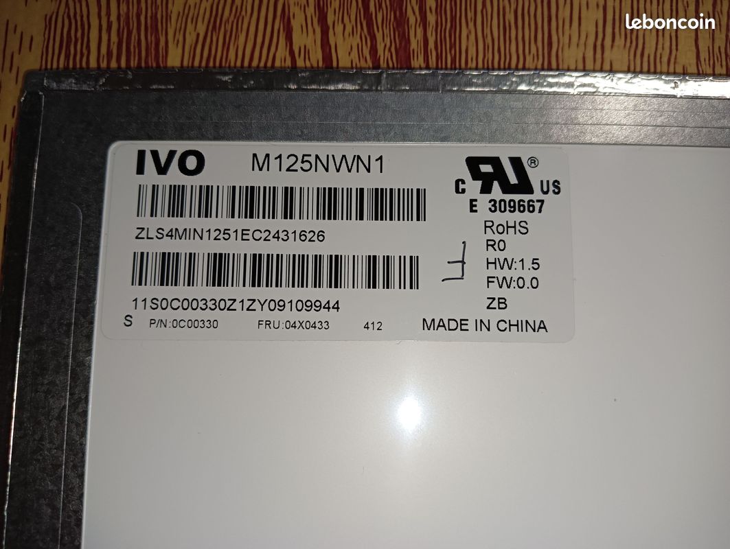 Dalle LCD M125NWN1 12.5'' 1366x768 HD TN Origine Lenovo X250 (image 3)
