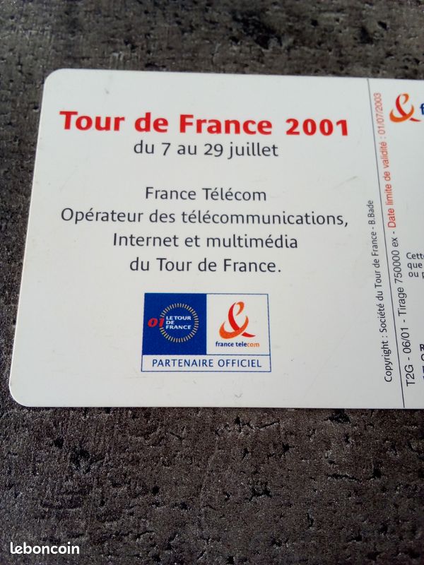 Grande Carte Routière Officielle Tour De France 2001 - Cyclisme - État Neuf