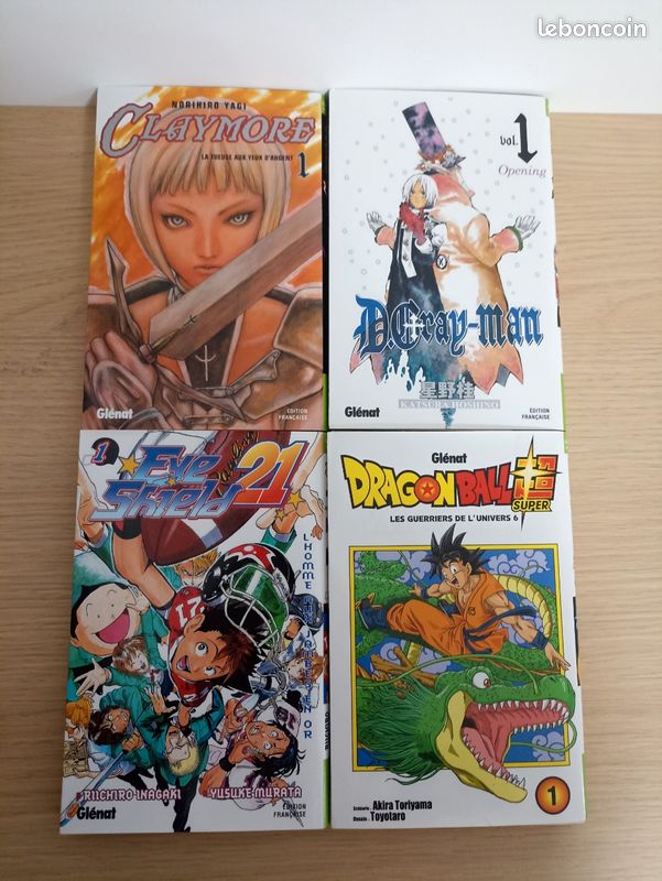 Lot 4 manga Claymore / eye shield 21 / dragonball super / d.gray-man (image 1)