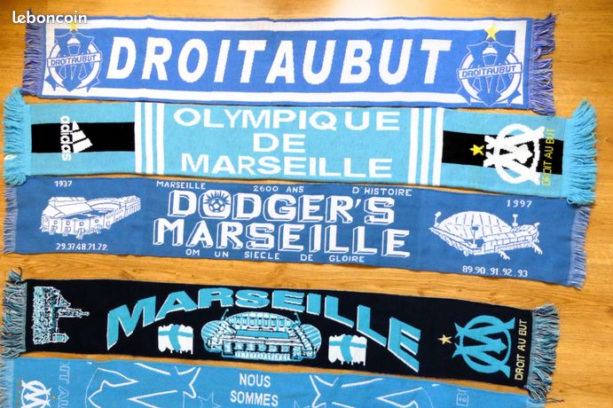 Maillots de foot vintage / rétro - The Football Market - Echarpe foot Olympique de Marseille années
