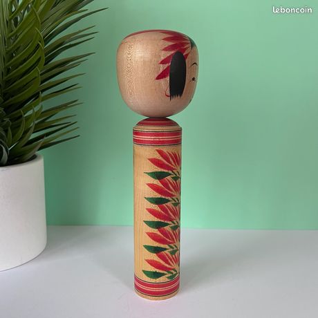 véritable poupée japonaise Kokeshi Tsuchiyu artisanale ancienne signée P255