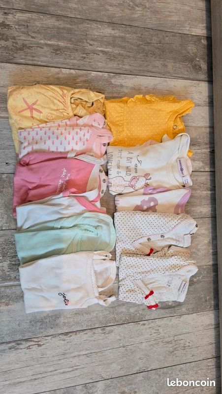 Carton 100 pièces vêtements fille 3 mois été (image 8)