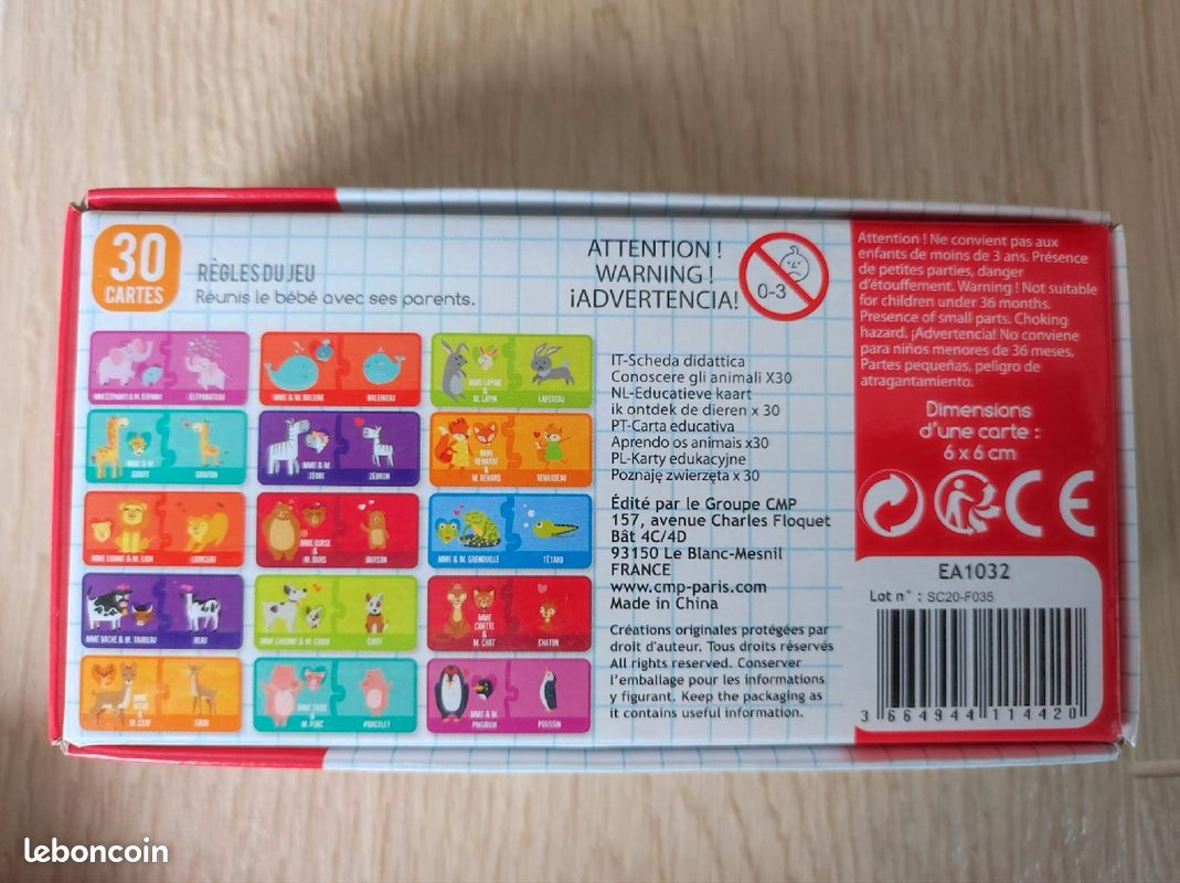 Jeu 30 cartes éducatives - les animaux (image 2)