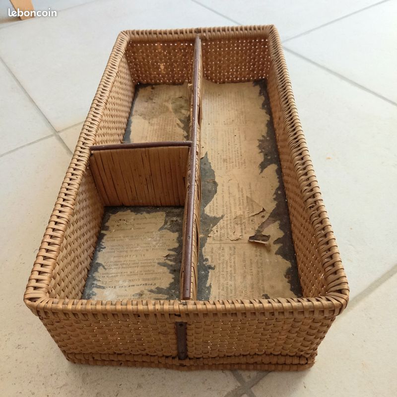 Range-couverts en rotin marron - ustensiles de cuisine - range-couverts naturel - 5