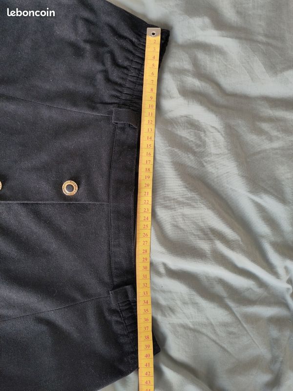🖤 Jupe midi noire vintage 90's boutonnée 40/42 comme neuve - fabriquée en France – élégance rétro et confort absolu (image 9)