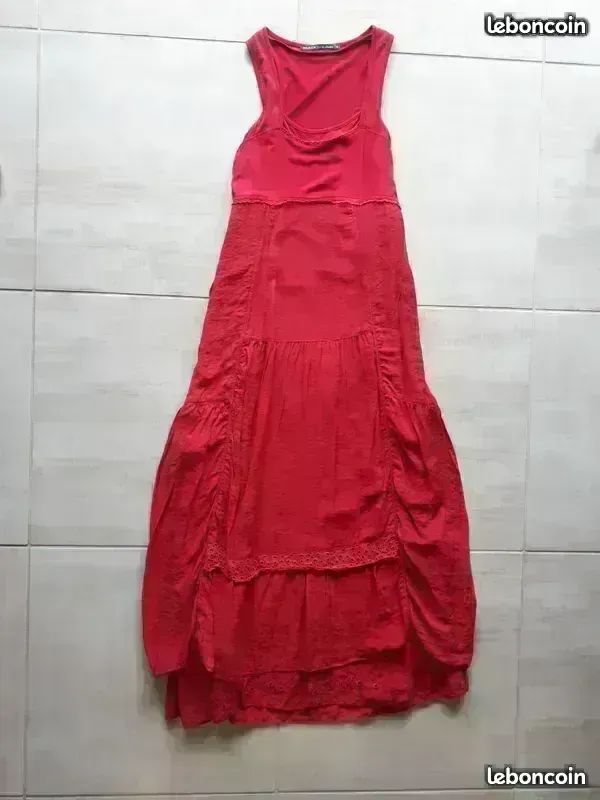 Robe Femme Manches Courtes Mado Et Les Autres - Taille 42 (3) - Rose Froissé - Occasion Très Bon état