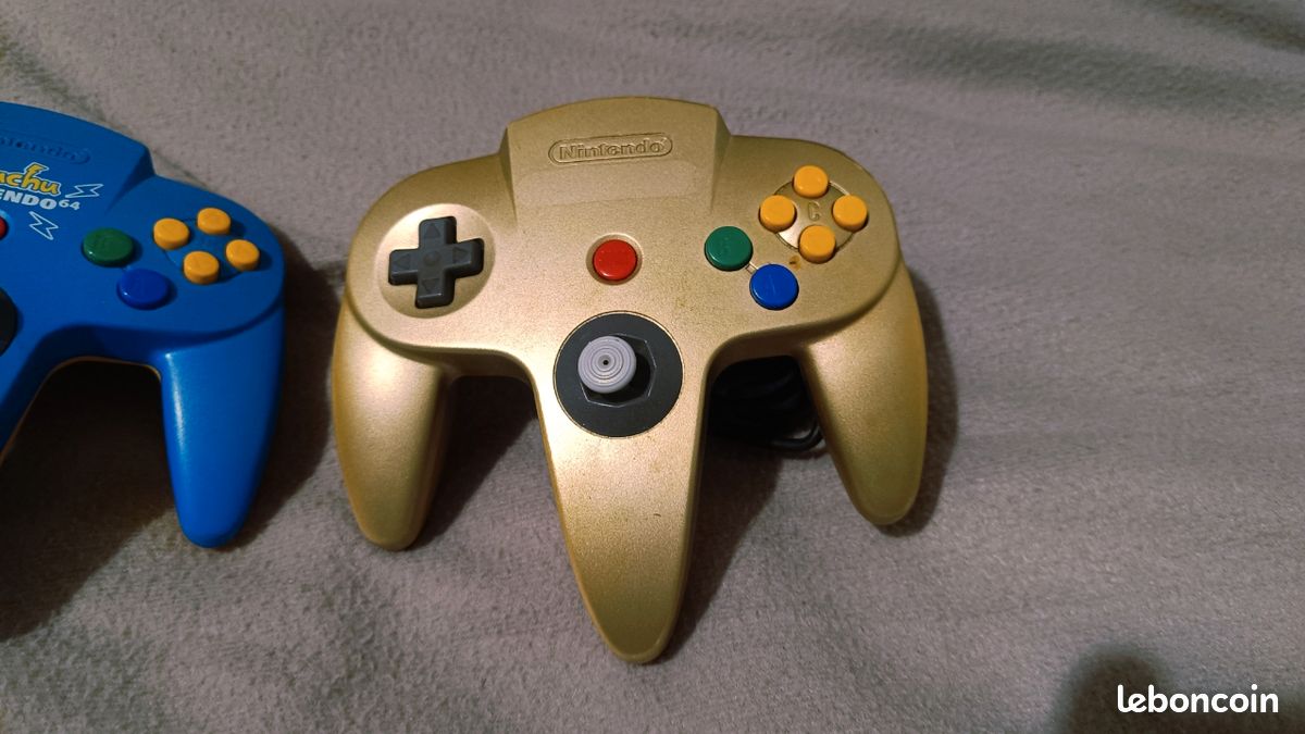 Lot Nintendo 64 Gold Japonais, alimention EU220v + 27 jeux + manettes collector (Gold + Officielle grise+ accessoires complet (image 3)