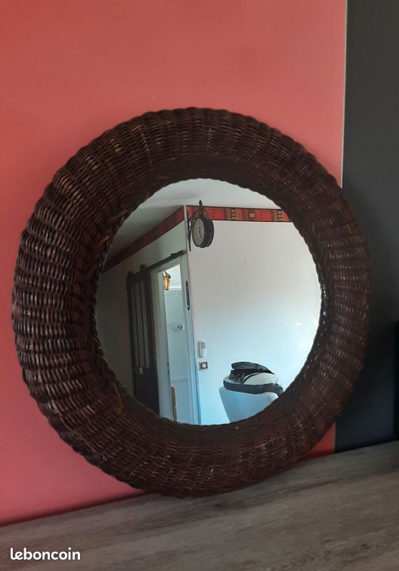 Miroir vintage rotin (image 2)