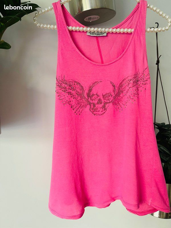 Teeshirt coton rose et strass IT HIPPIE- evaloire (image 2)